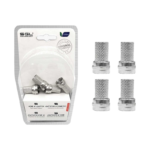 Βύσμα κεραίας TV Coaxial τύπου F - 4pcs - 1823-4 - Silver - 098692 Βύσμα κεραίας TV Coaxial τύπου F - 4pcs - 1823-4 - Silver - 098692