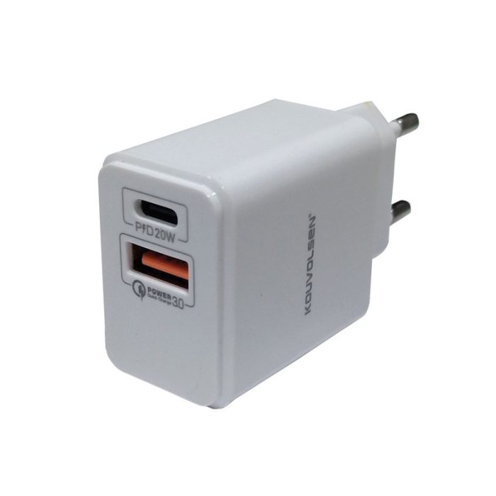 Αντάπτορας φόρτισης Fast Charge με 2 θύρες USB-A & Type-C - 18W - CX-54 - 110204